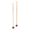 Long Link Amethyst Earrings