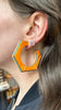 3Qtr LG Post Hoop Earrings, Pink / Orange