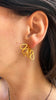 Offset Butterfly Brushed Gold Earring