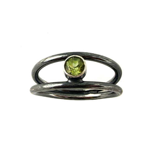 Peridot Double Band Ring
