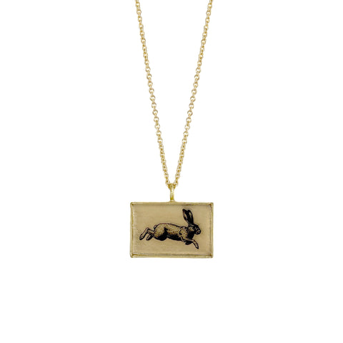 Bunny Necklace, Rectangle