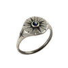Engraved Star Signet Ring, Sapphire