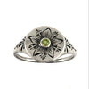 Engraved Pinwheel Flower Signet Ring, Sapphire