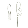 Line Drawing Earrings, Silver