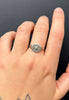 Engraved Pinwheel Flower Signet Ring, Sapphire