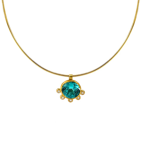 Sapphire and Diamond Dot Necklace