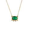 Emerald and Diamond Dot Necklace