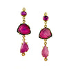 Pink Gem Drop Earrings