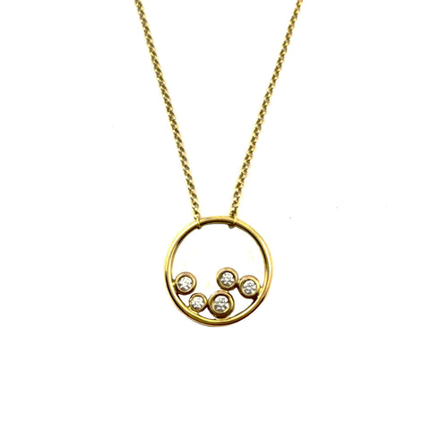 Ringed Diamonds Necklace