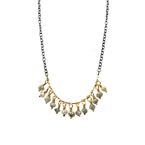 Gray Diamond Fringe Necklace
