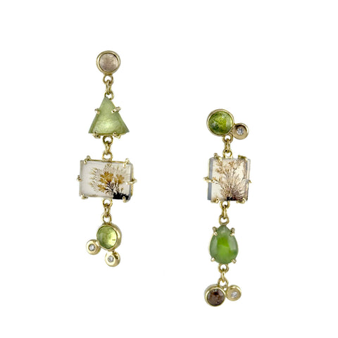 Green Gem Drop Earrings