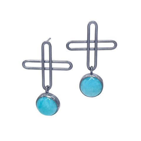 Plus Drop Earrings, Amazonite