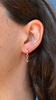 Diamond Charm Hoops, Black Diamond