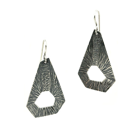 Hammered Hexagon Earrings