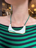 Arc Necklace, White / Green