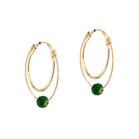 Stone Hoops, Small, Jade