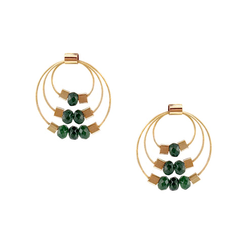 Trinity Post Earrings, Jade
