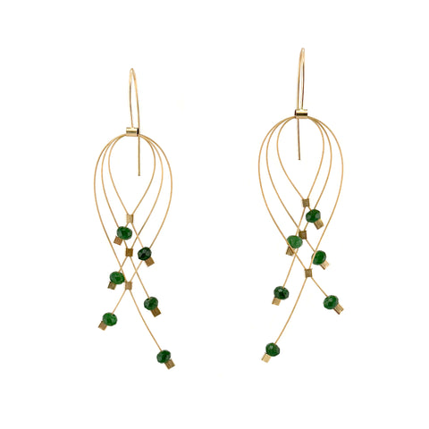 Lattice Hook Earrings, Jade
