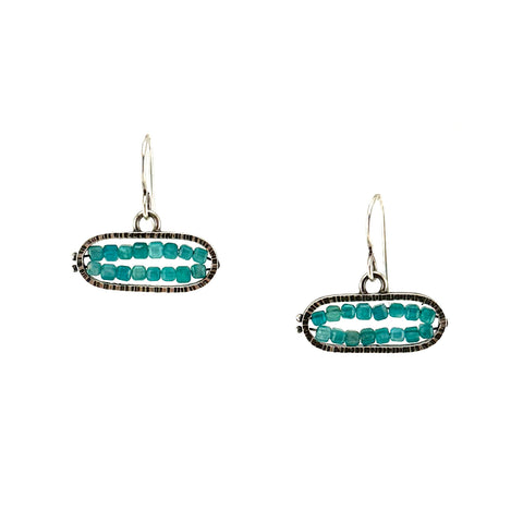 Amazonite Oval Geode Earrings