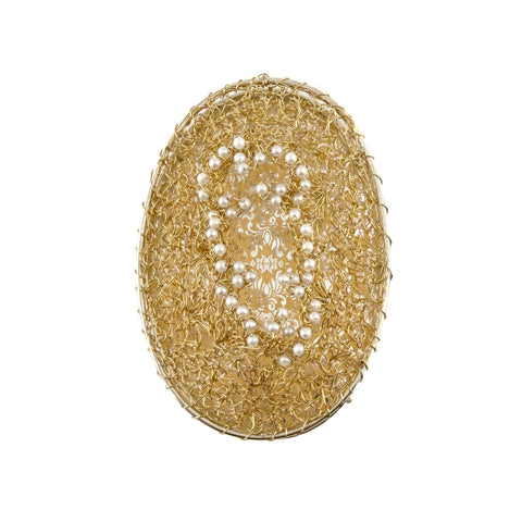 Golden Mirror Lace Brooch