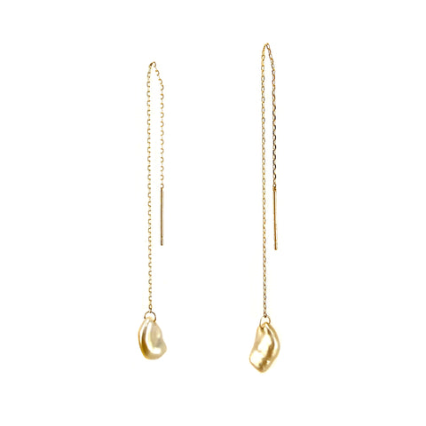 Keshi South Sea Threader Earrings