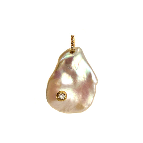 Petal Pearl & Brown Diamonds Charm
