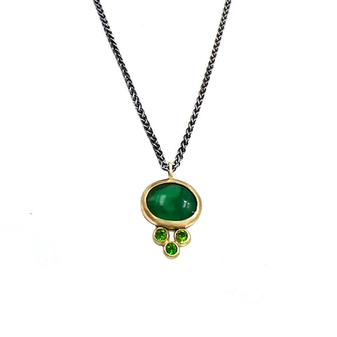 Chrysoprase Dot Necklace