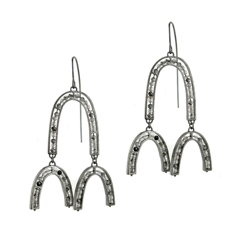 Carved Triple Arch Segment Earrings