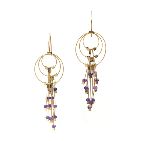 Aerial Hooks with Amethyst, Large