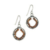 Small Circle Geode Earrings, Garnet