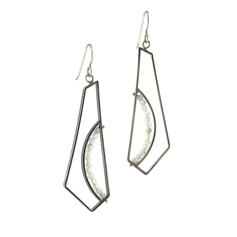 Polygon Earring with Geode Arch