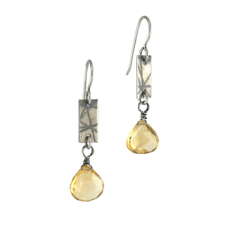 Strip Earrings, Citrine