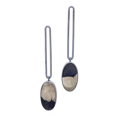 Pyrite Exclamation Earrings