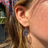 Small Circle Geode Earrings, Lapis