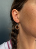 Small Circle Geode Earrings, Garnet