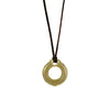 Portal Necklace, Brass, Brown Cord