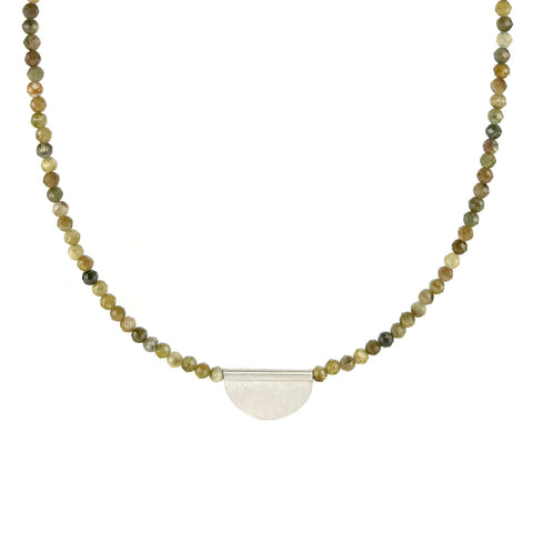 Green Garnet Shield Choker Necklace