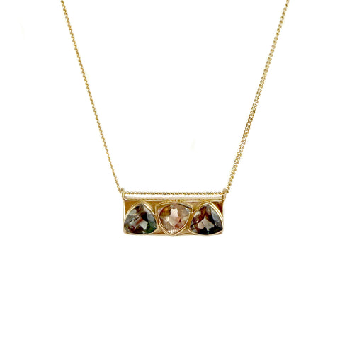 Sunstone Trillion Necklace