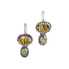 Pyritized Ammonite and Opal Earrings