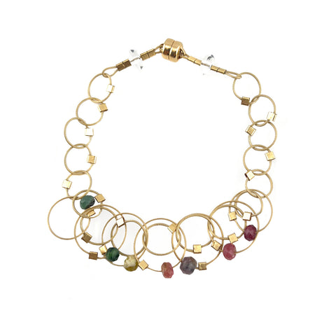 Vertigo Bracelet Mini, Gold & Tourmaline