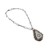 Prongset Agatę Stalachtite Pendant on Handmade Chain