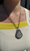 Prongset Agatę Stalachtite Pendant on Handmade Chain