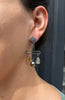 Mismatched Plus Drop Earrings, Kyanite & Quartz