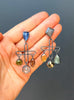 Mismatched Plus Drop Earrings, Kyanite & Quartz