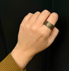 Damascus Steel & Gold Erebus Ring, Supernova Pattern