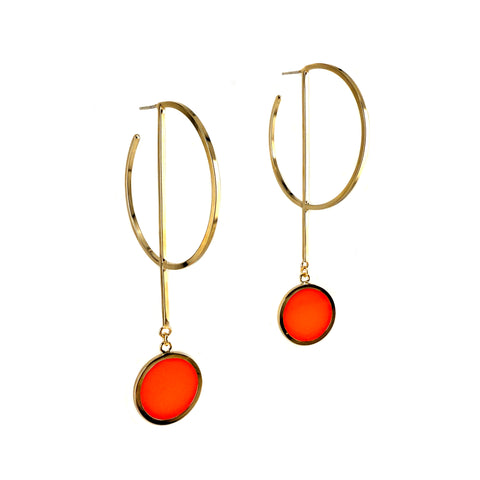 Square PacMan Hoop Earrings