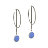 Square PacMan Hoop Earrings, Silver