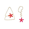 Daisy Popper Earrings, Orange and Pink