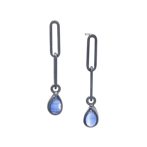Mini Link Kyanite Teardop Earrings