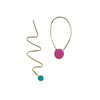 Popper Earrings, Pink and Blue